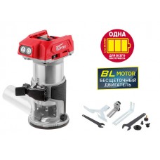 Аккум. фрезер кромочный WORTEX CMM 1835 в кор. ALL1 (18.0 В, БЕСЩЕТОЧНЫЙ ДВИГАТЕЛЬ, БЕЗ АККУМУЛЯТОРА И ЗУ, цанга 6/8 мм, 10000-30000 об/мин, регул. об