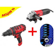 Одноручная углошлифмашина WORTEX AG 1213-3 E в кор. + АКЦИЯ! (Скидка на комплект и 5 отр. кругов для мет. Vulcan NORTON в подарок!)