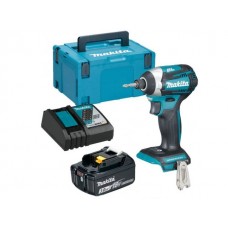 Аккум. шуруповерт MAKITA DTD 154 Z MAKPAC + АКЦИЯ (1 аккумулятор, зарядное) (18.0 В, 1 акк. 3.0 А/ч, 3 скор., 175 Нм, шурупы до 13 мм)