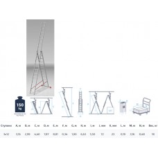 Лестница алюм. 3-х секц. 299/787/316см 3х12 ступ., 18,0кг PRO STARTUL (ST9942-12) Лестница алюм. 3-х секц. 299/787/316см 3х12 ступ., 18,0кг PRO STARTUL (ST9942-12)
